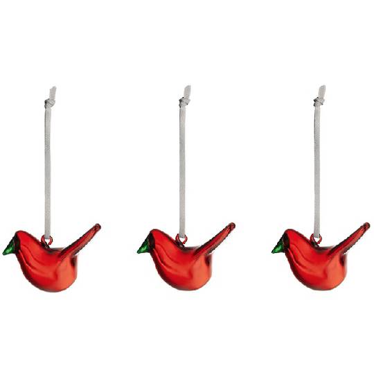 iittala Toikka Mini Glass Bird Red Set 3